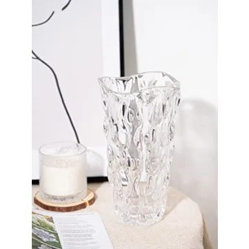 MOLIMAO Wavy Glass Vase - Elegant Centerpiece for Events