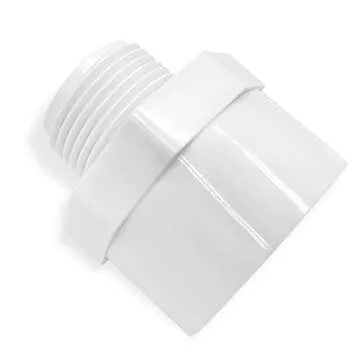 PVC Male Adapter Pipe Fitting - SCH 40 PVC Fittings 3/4 Inch MNPT x 1 Inch Slip Socket PVC Connectors - PVC Pipe Connectors for Plumbing Water Line – Male Adapter Fitting