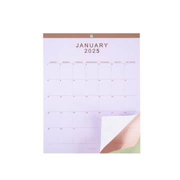 Stylish 2025 Wall Calendar with Rose Gold Foil Design