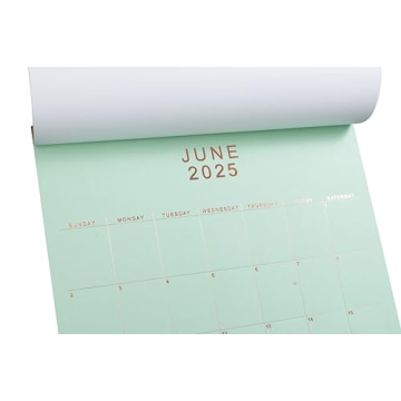 Stylish 2025 Wall Calendar with Rose Gold Foil Design
