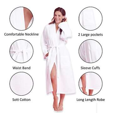 Luxurious Lightweight Waffle Kimono Bathrobe for Women