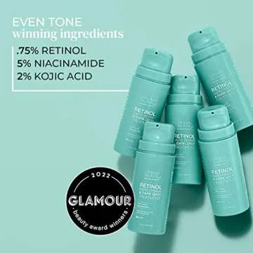 USRx® Retinol Rapid Repair Treatment, Fast-Absorbing, Targets Fine Lines, Hyperpigmentation, and Blemishes, Fragrance-Free with Retinol, Squalane, Niacinamide and Kojic Acid, 1.0 Fl Oz