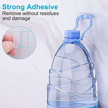 TidyHelper Outdoor Light Clips (Assorted Sizes, 60 PCS), Adhesive Cable Cord Organizer for Wall, Clear Wire Holder Electric Wires, PC Management Under Desk, Christmas LED M&L