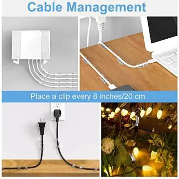 TidyHelper Outdoor Light Clips (Assorted Sizes, 60 PCS), Adhesive Cable Cord Organizer for Wall, Clear Wire Holder Electric Wires, PC Management Under Desk, Christmas LED M&L