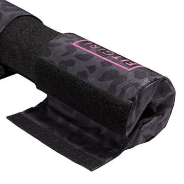 FITGIRL - Squat Pad and Hip Thrust Pad for Leg Day, Barbell Pad Stays in Place Secure, Thick Cushion for Comfortable Squats Lunges Glute Bridges, Olympic Bar and Smith Machine (Black Leopard)