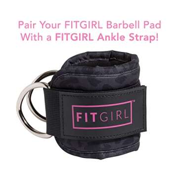 FITGIRL - Squat Pad and Hip Thrust Pad for Leg Day, Barbell Pad Stays in Place Secure, Thick Cushion for Comfortable Squats Lunges Glute Bridges, Olympic Bar and Smith Machine (Black Leopard)