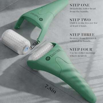 BAIMEI IcyMe Cryotherapy Ice Roller and Gua Sha Facial Tools Reduces Puffiness Migraine Pain Relief, Skin Care Tools for Face Massager Self Care Gift for Men Women - Green