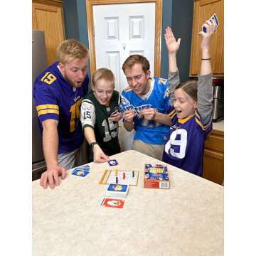 FOOTBALL FEUD! New Fast-paced Football Card Game for Families, Games Nights, Tailgates & Even Half-time | Enjoyed by Kids, Teens and Adults | 2-6 Players, Ages 7+, 5 min to Teach, 15 min to Play