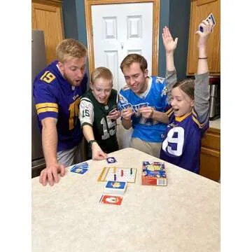 FOOTBALL FEUD! New Fast-paced Football Card Game for Families, Games Nights, Tailgates & Even Half-time | Enjoyed by Kids, Teens and Adults | 2-6 Players, Ages 7+, 5 min to Teach, 15 min to Play