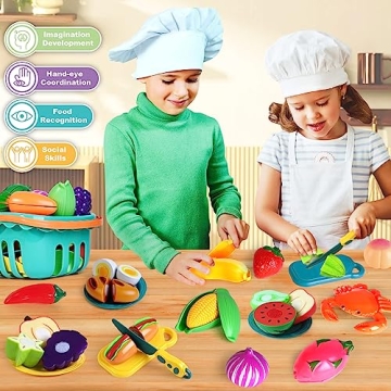 100 Pcs Play Food Set for Kids Age 1-3 Ideal for Learning