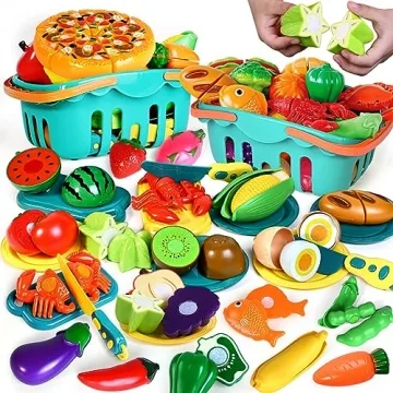 100 Pcs Play Food Set for Kids Age 1-3 Ideal for Learning