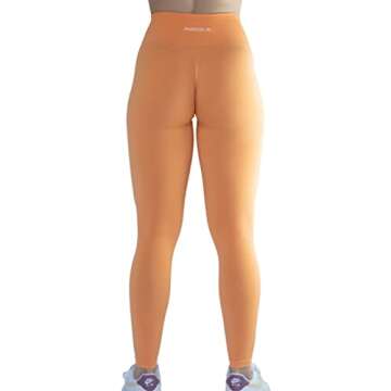 Seamless Scrunch Legging Women Yoga Pants 7/8 Tummy Control Workout Running for Fitness Sport Active Legging-25''（XS,Papaya