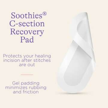 Lansinoh C-Section Recovery Pads, Postpartum C Section Essentials, 4 Sterilized Pads Provide Cooling Relief to Scar Area, C Section Recovery Must Haves, Great for Baby Registry