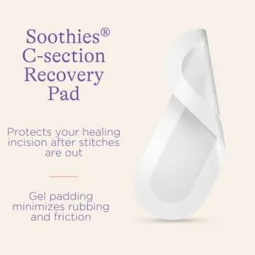 Lansinoh C-Section Recovery Pads, Postpartum C Section Essentials, 4 Sterilized Pads Provide Cooling Relief to Scar Area, C Section Recovery Must Haves, Great for Baby Registry