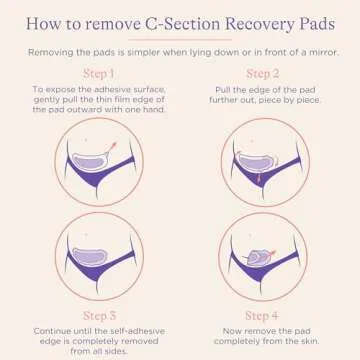 Lansinoh C-Section Recovery Pads, Postpartum C Section Essentials, 4 Sterilized Pads Provide Cooling Relief to Scar Area, C Section Recovery Must Haves, Great for Baby Registry