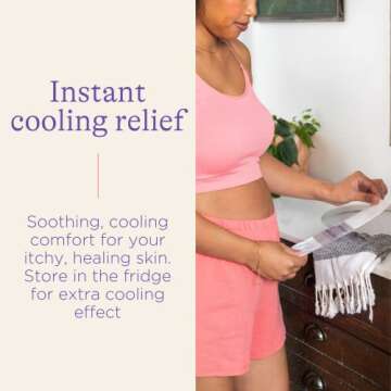 Lansinoh C-Section Recovery Pads, Postpartum C Section Essentials, 4 Sterilized Pads Provide Cooling Relief to Scar Area, C Section Recovery Must Haves, Great for Baby Registry