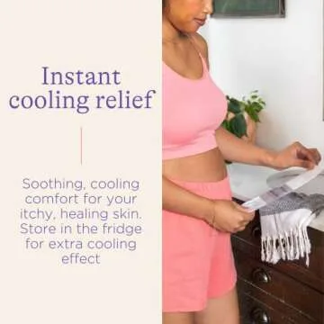 Lansinoh C-Section Recovery Pads, Postpartum C Section Essentials, 4 Sterilized Pads Provide Cooling Relief to Scar Area, C Section Recovery Must Haves, Great for Baby Registry