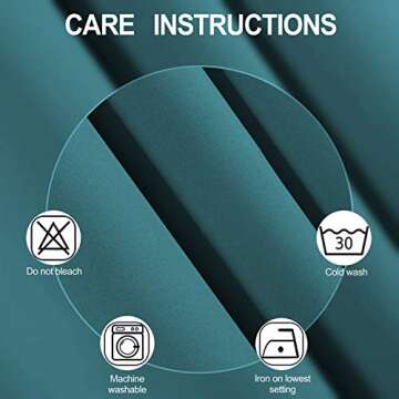 LEMOMO Sea Teal Thermal Blackout Curtains/52 x 63 Inch/Set of 2 Panels Room Darkening Curtains