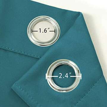 LEMOMO Sea Teal Thermal Blackout Curtains/52 x 63 Inch/Set of 2 Panels Room Darkening Curtains