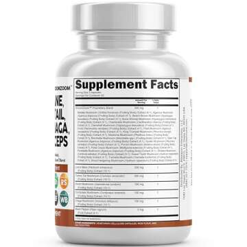 Clean Nutraceuticals Lions Mane 20in1 Mushroom Supplement with Turkey Tail Reishi Cordyceps Chaga Maitake Meshima Poria Cocos Shiitake Oyster Porcini Enoki - Pack