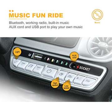 Uenjoy 12V Licensed Mercedes-Benz G63 Kids Ride On Car Electric Cars Motorized Vehicles for Girls,Boys, with Remote Control, Music, Horn, Spring Suspension, Safety Lock, LED Light,AUX, White