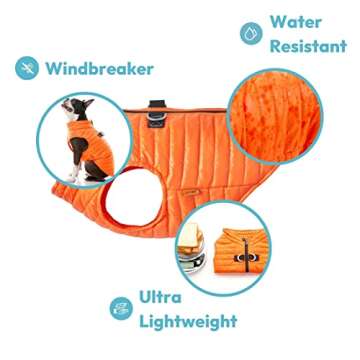 Gooby Puffer Vest Dog Jacket - Warm & Water Resistant