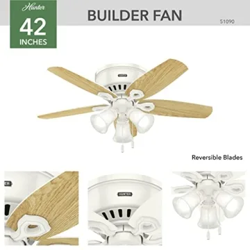 Hunter Ceiling Fan 42" LED Light Snow White Style