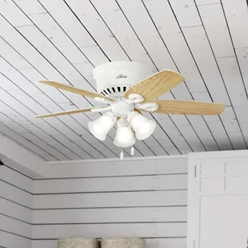 Hunter Ceiling Fan 42" LED Light Snow White Style