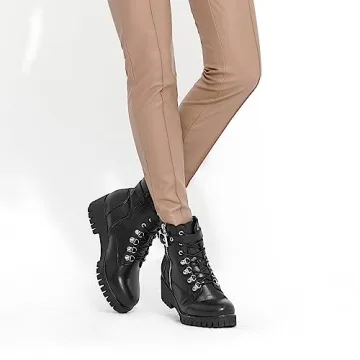 CentroPoint Women's Wedge Ankle Boots in Black PU