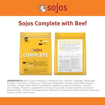 Sojos Complete Beef Recipe Dehydrated Dog Food, 7 lb - Healthy Dogs