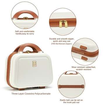 MYER Vintage Style 2 Piece Hardside Luggage Set - Expandable & Cute