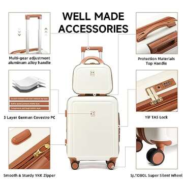 Vintage Hard Shell Luggage Set with TSA Lock - MYER