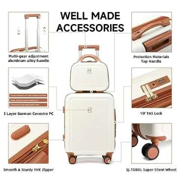 Vintage Hard Shell Luggage Set with TSA Lock - MYER