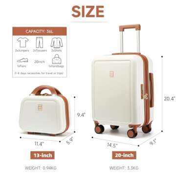 Vintage Hard Shell Luggage Set with TSA Lock - MYER