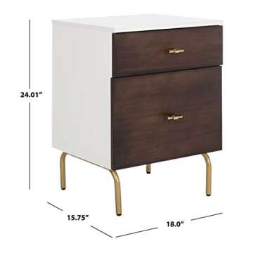 Safavieh Home Genevieve Modern Walnut and White Mahogany 2-drawer Nightstand
