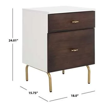 Safavieh Home Genevieve Modern Walnut and White Mahogany 2-drawer Nightstand