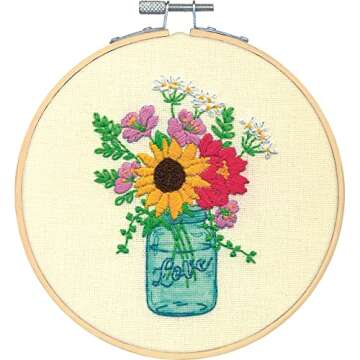 Dimensions Floral Jar Needlepoint Kit - Craft Your Decor