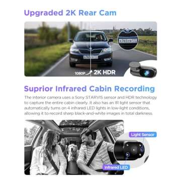 VIOFO A229 Pro 3 Channel 4K HDR Dash Cam, Dual STARVIS 2 Sensors IMX678 & IMX675, 4K+2K+1080P Front Inside and Rear Triple Car Camera, 5GHz WiFi GPS, Voice Control, 24H Parking Mode, Support 512GB