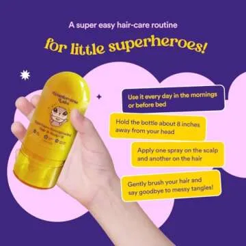 Superhero Strengthening Scalp & Detangling Hair Oil for Kids - Dry Scalp Oil Kids Detangler Spray to Promote Healthy Hair -100% Safe Detangler Spray for Kids - Wonderverse Labs Kids Detangling Spray