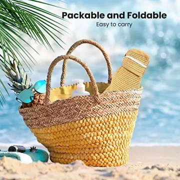 Stylish Packable Straw Sun Visor Hat for Women UPF 50+