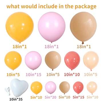 155Pcs Daisy Balloon Arch Garland Kit Macaron Pink Yellow Retro Orange White Heart Balloons with Plu...