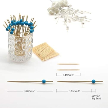 Minisland Sky Blue Pearl Cocktail Picks for Events