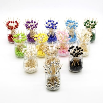 Minisland Sky Blue Pearl Cocktail Picks for Events