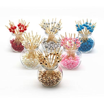 Minisland Sky Blue Pearl Cocktail Picks for Events