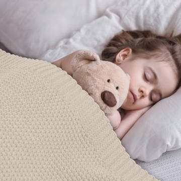 CozeCube Beige Throw Blanket - Cozy & Stylish Knit Throw