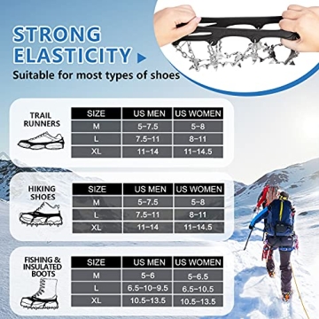 TIMINGILA 26 Spikes Crampons for Ice and Snow Safety