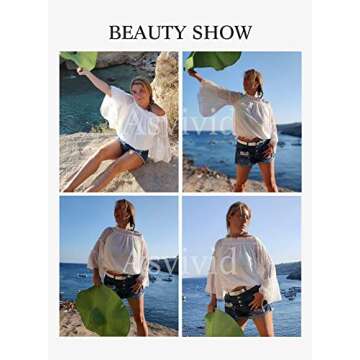 Asvivid Swiss Polka Printed Off The Shoulder Tops