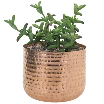MyGift Handcrafted Copper Tone Planter for Indoor Plants