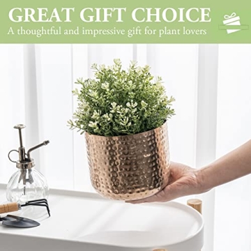MyGift Handcrafted Copper Tone Planter for Indoor Plants