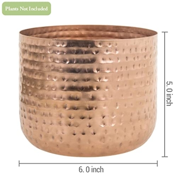 MyGift Handcrafted Copper Tone Planter for Indoor Plants